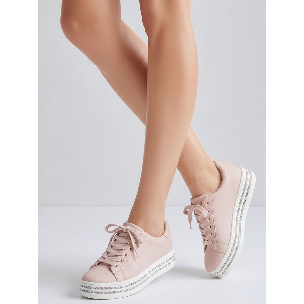 🔸️NIB Shoe Dazzle Blush Vyvyan Rhinestone Platform Shoes Size 8